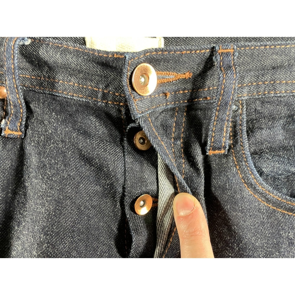The Unbranded Brand UB222 Tapered Jeans Mens 32x32 Indigo Stretch Raw Selvedge - Picture 3 of 16